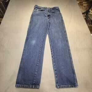 Rustler Jeans Mens 31x31 Blue Straight Leg Distressed Denim Workwear